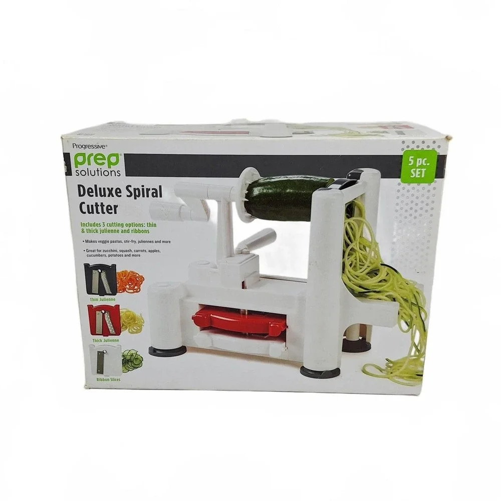 Deluxe Spiral Cutter 5‎ Piece Set Veggie Pasta, Stir Fry Juliennes Prep Solution